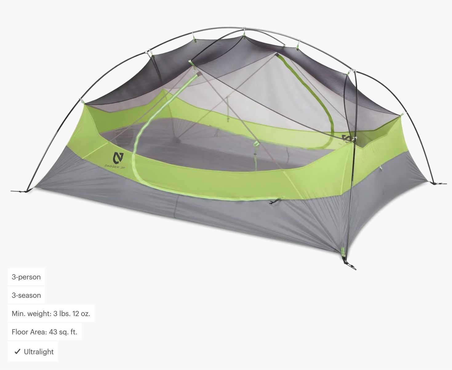 NEW Nemo Dagger 3P Tent Birch (MSRP $650)