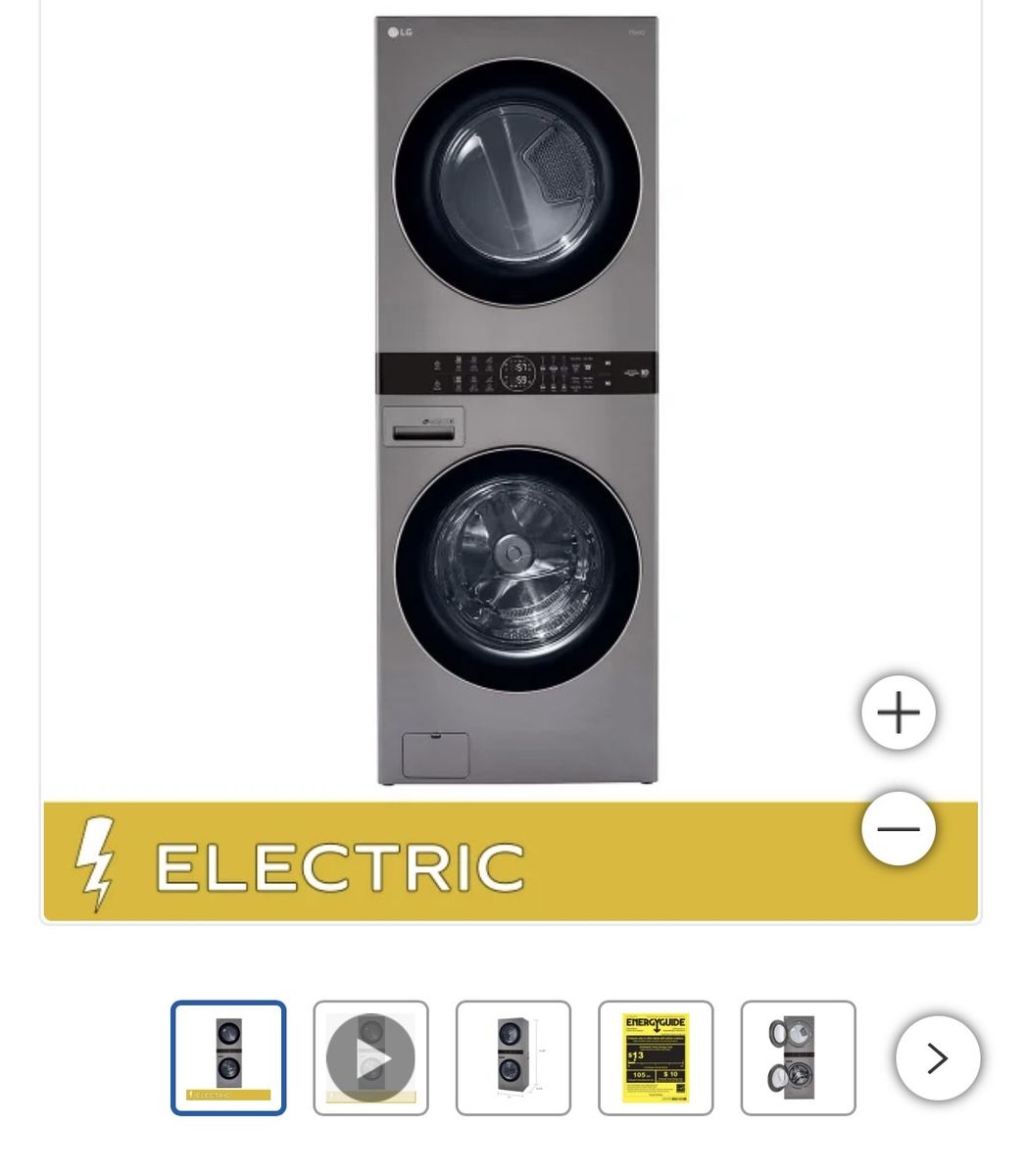 LG WashTower (washer + dryer combo, single unit)