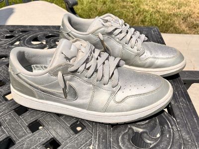 Air Jordan 1 Low Golf Metallic Silver Shoes Size 12