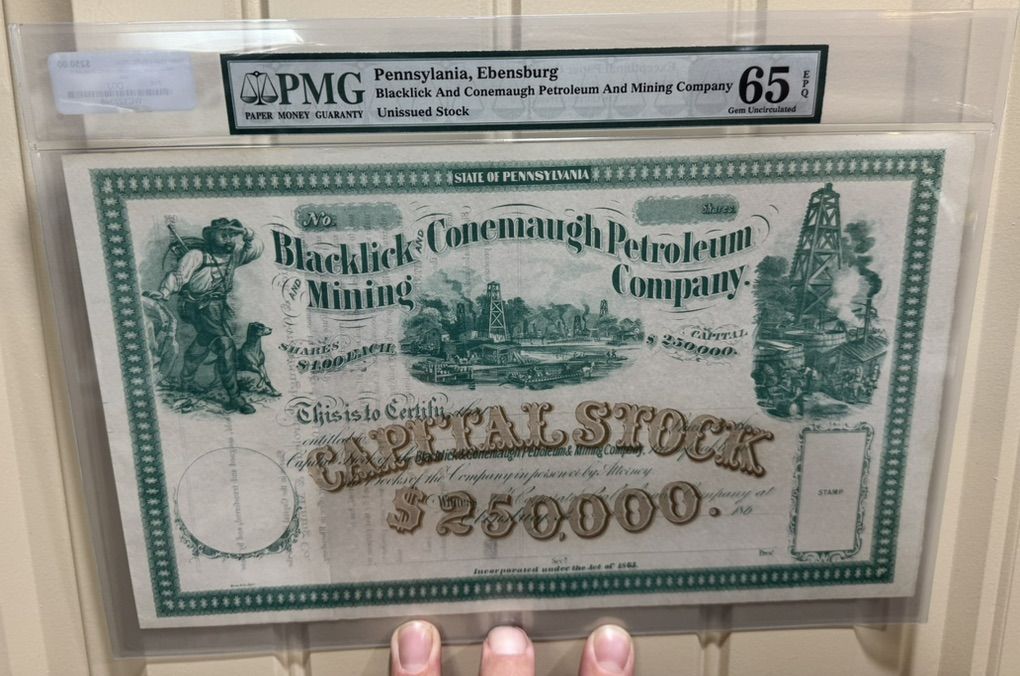 1800s Unissued Stock $250,000 Graded