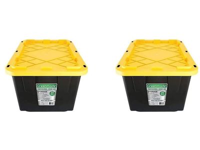 2pk Greenmade Snap Lock Storage Box 27gal