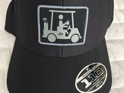 Travis Matthews Flexfit 110 One Ten Black Golf Cart Patch Golf Hat Cap
