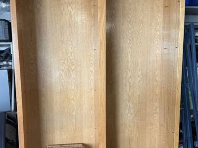 Large 7’ tall Wooden Bookcase - 2 Sections, Adjustable Shelves, Great condition!