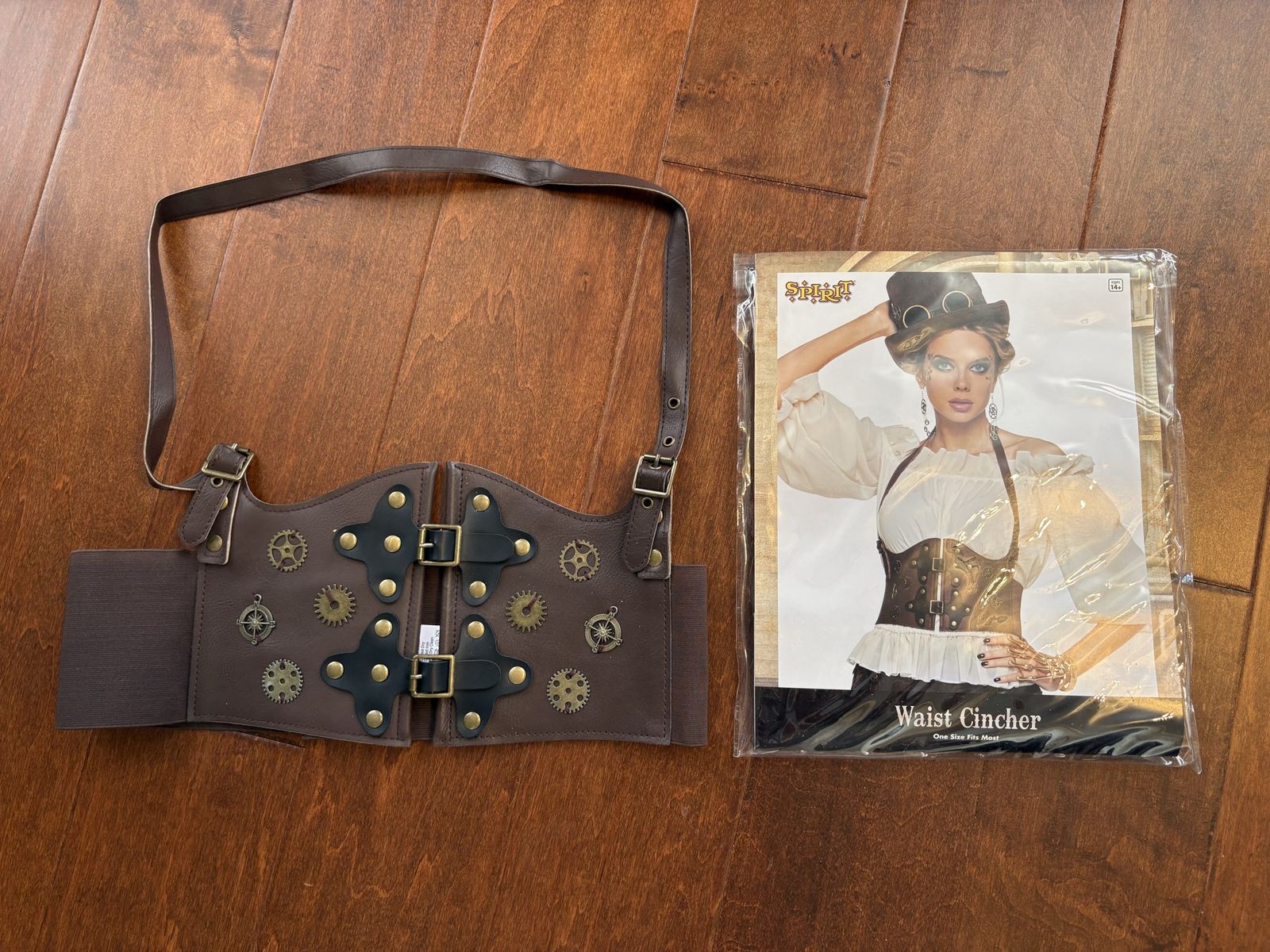 Like New Faux Leather Waist Cincher Steam Punk