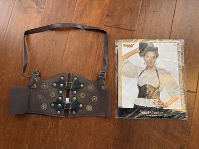 Like New Faux Leather Waist Cincher Steam Punk
