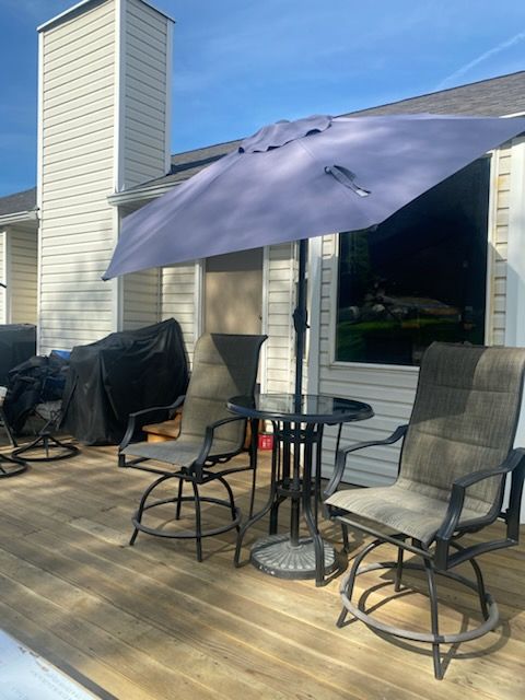 GLASS PATIO SET
