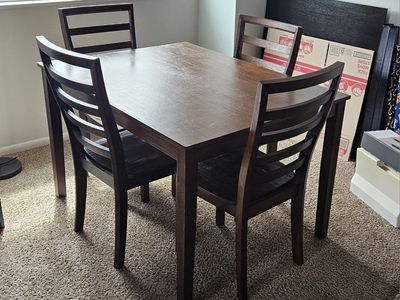 dining table and 4 chairs