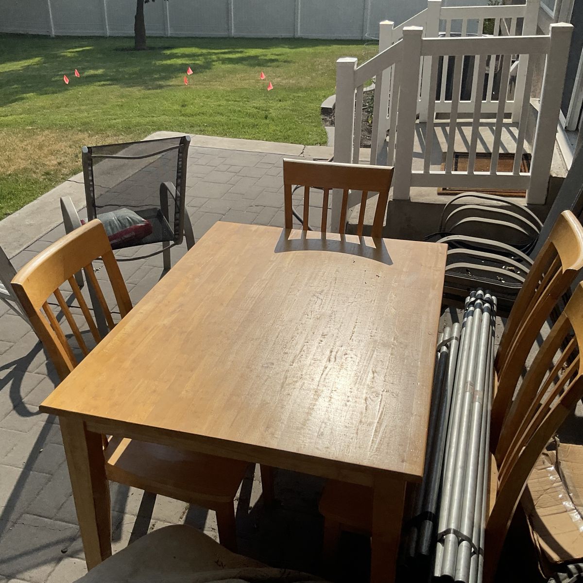 Wooden Dining Table with Matching Chairs