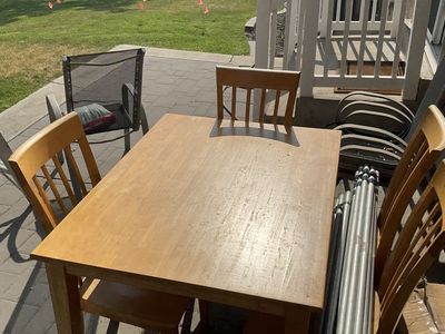 Wooden Dining Table with Matching Chairs