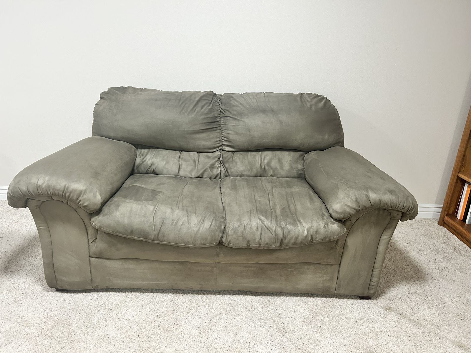 Olive Green Microfiber Loveseat