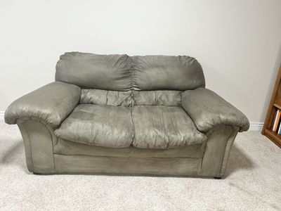Olive Green Microfiber Loveseat