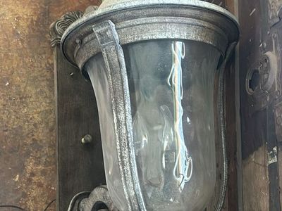 Set of 2 Vintage Rustic Outdoor Wall Sconce Lights Fixture distressed Silver Bronze Finish