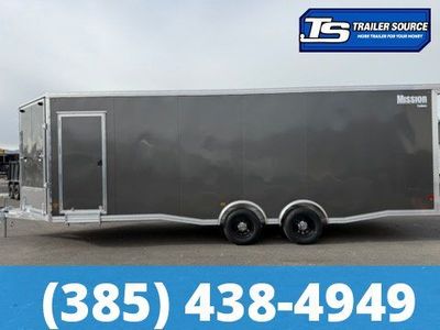 8.5x29 Alcom Aluminum All Sport Enclosed Trailer - 7'0" Interior - 10K GVWR - Rear Spoiler w/ Load Lights, Roadside Door, Roof