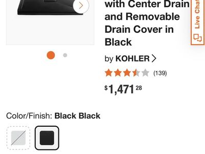 Kohler Archer 48 in. x 48 in. Alcove Shower Pan Base in Black