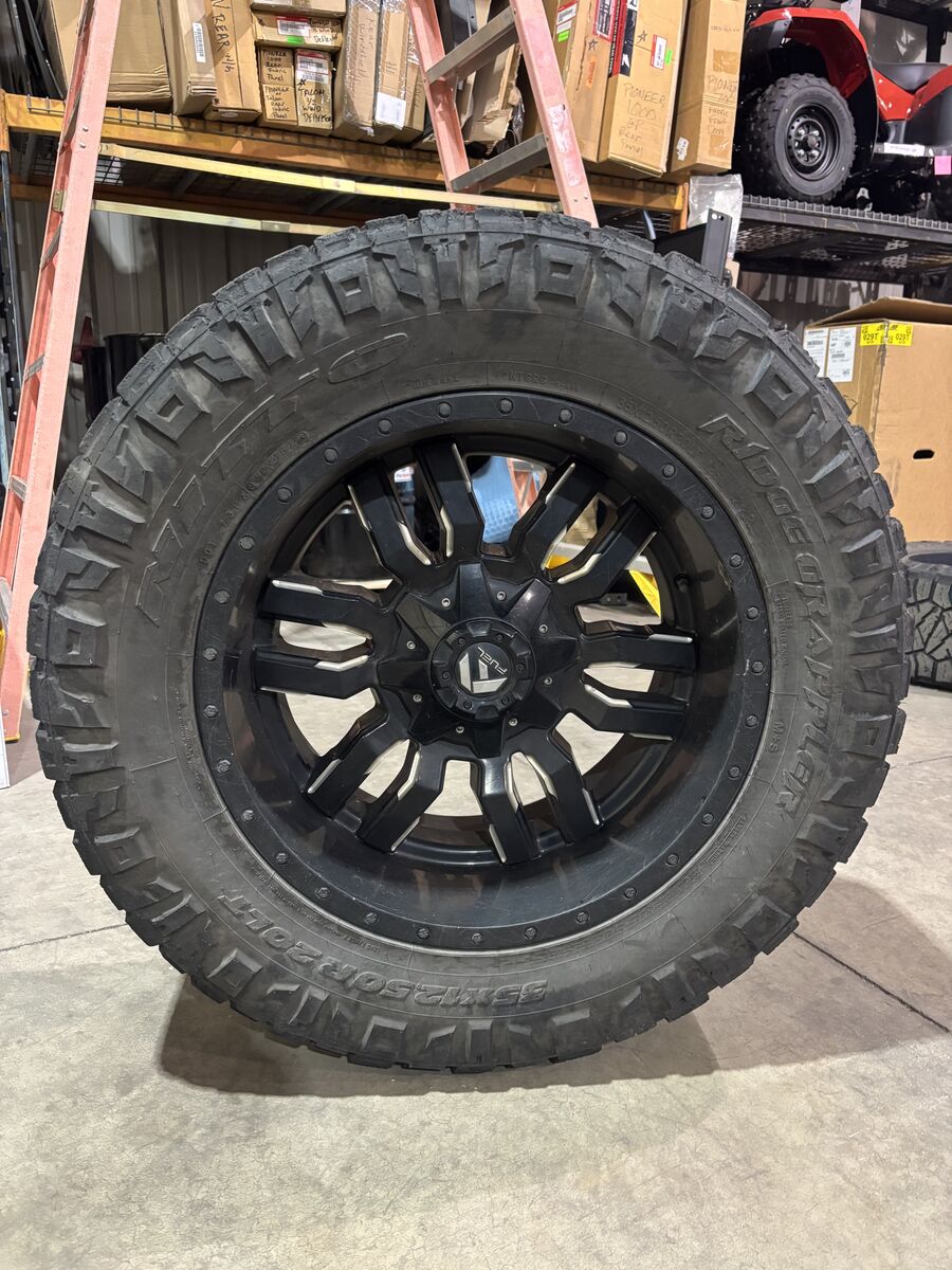 20" Fuel 8-lug GM Wheels & Nitto Ridge Grapplers (4 rims, 3 tires)