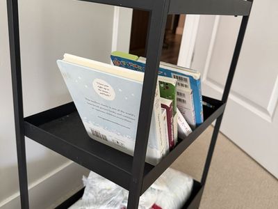 Black Metal 3-Tier Storage Cart/Bookshelf - Versatile & Modern Design
