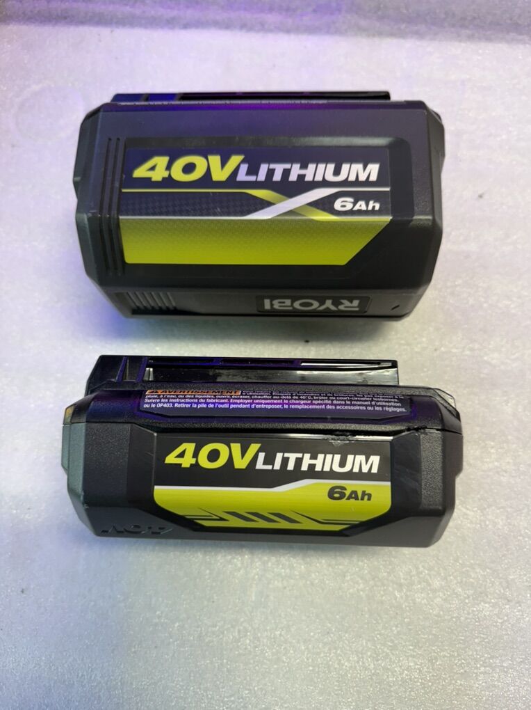 2 Ryobi 40V Lithium Batteries *No Battery Charger*