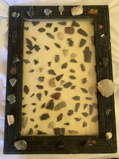 Vintage Framed Arrowhead Collection - Authentic Native American Stone Tools & Artifacts Display