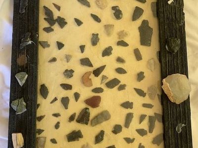Vintage Framed Arrowhead Collection - Authentic Native American Stone Tools & Artifacts Display