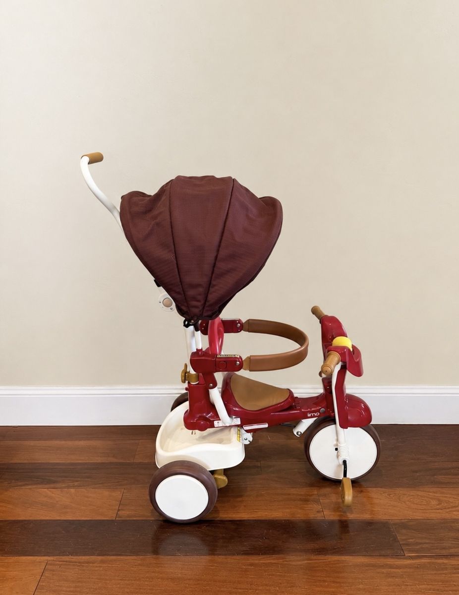 iimo Japanese Foldable Tricycle w/ Canopy & Push Handle - Like New