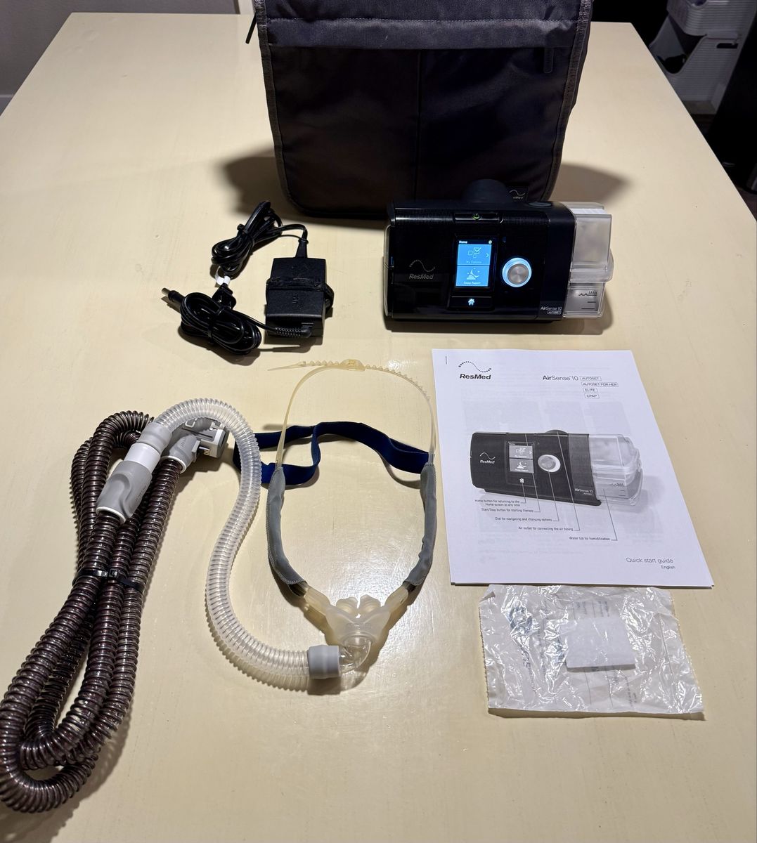 Resmed AirSense 10 AutoSet CPAP Machine + ClimateLineAir + Air Mask & Headgear (Retail: $1599)