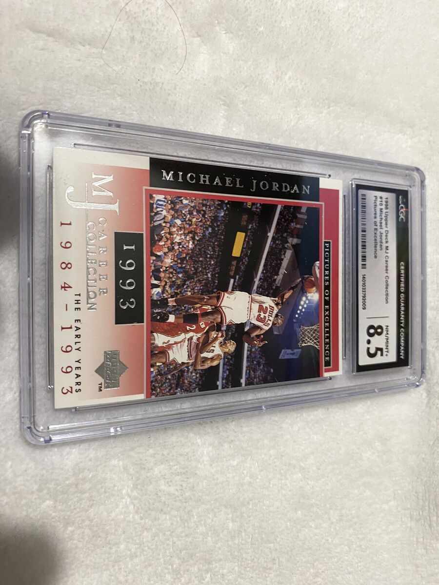 Michael Jordan 1998 Upper Deck MJ Career Collection #10 Pictures of Excellence Graded 8.5