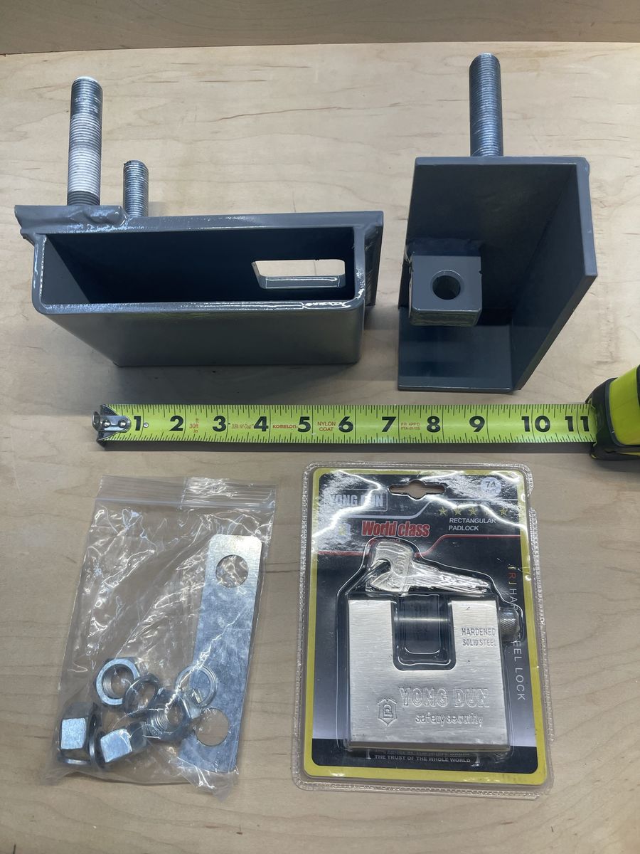 Universal Trailer/Container Security Lock Kit - 74mm Yong Dun Hardened Steel Padlock & Brackets