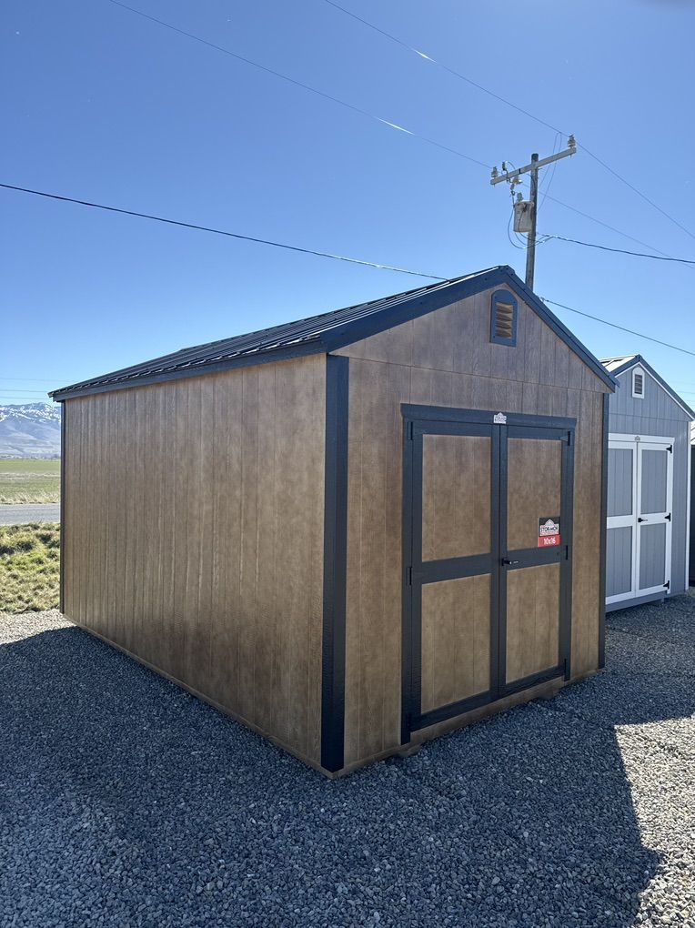 10x16 Storage Shed  Chestnut Brown/Black