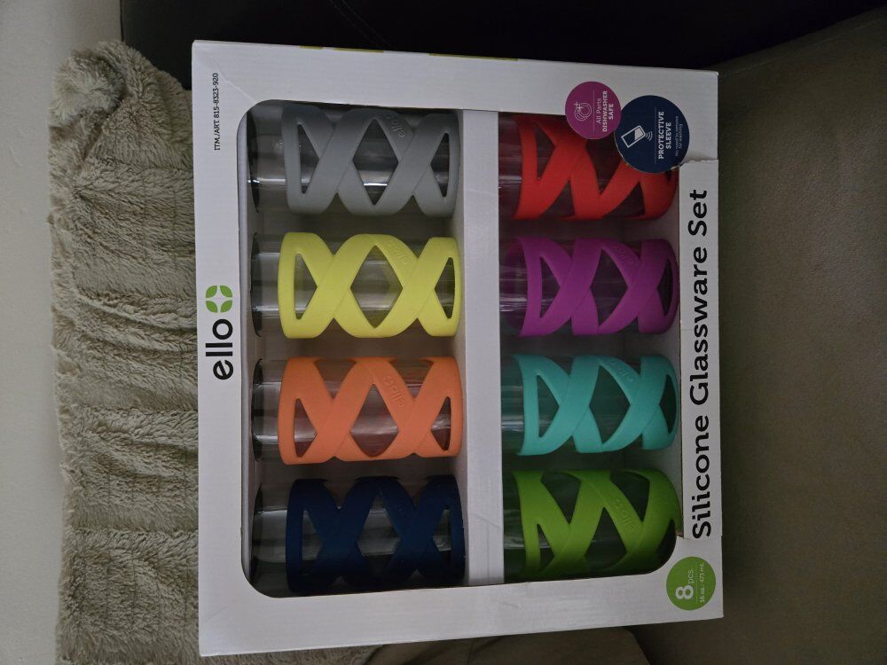 Ello Tallboy 8pc Silicone Glassware Set