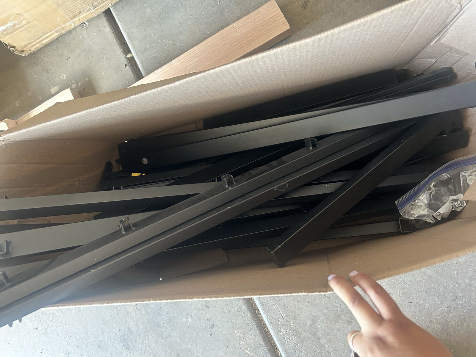 Queen black metal bed frame