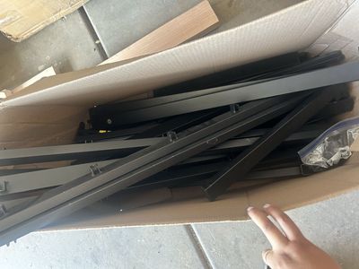Queen black metal bed frame