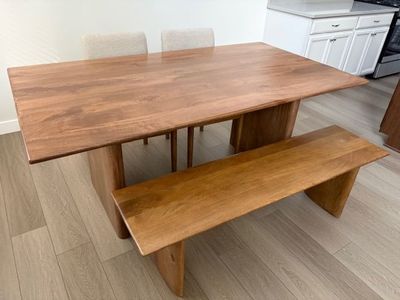 Ashley Furniture Isanti Mango Wood Dining Table – Like New | Seats 6 | Table $400 | Full Set $600