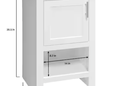 NEW Spa 18.5 inch Single Sink Bath Vanity in White with White Cultured Marble Top