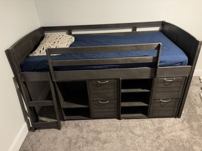 RC Wiley Loft Bed and Dressers with Mattress