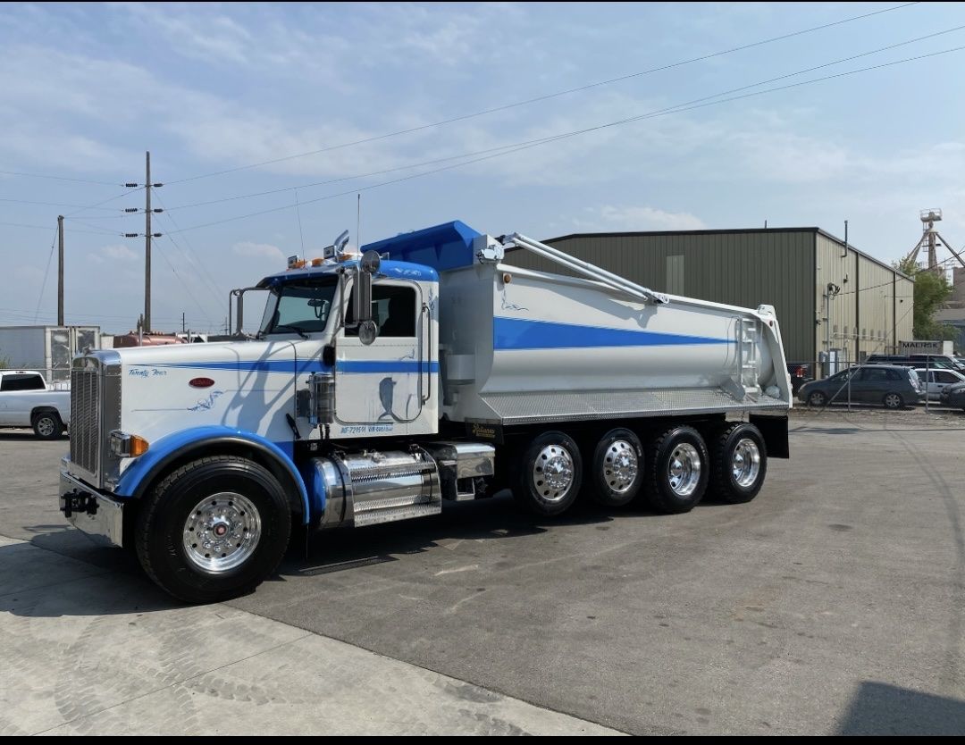 Peterbilt 389 Dump Truck - White & Blue, Great Condition, Ready for Work