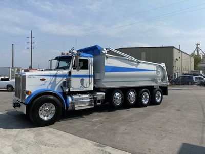 Peterbilt 389 Dump Truck - White & Blue, Great Condition, Ready for Work