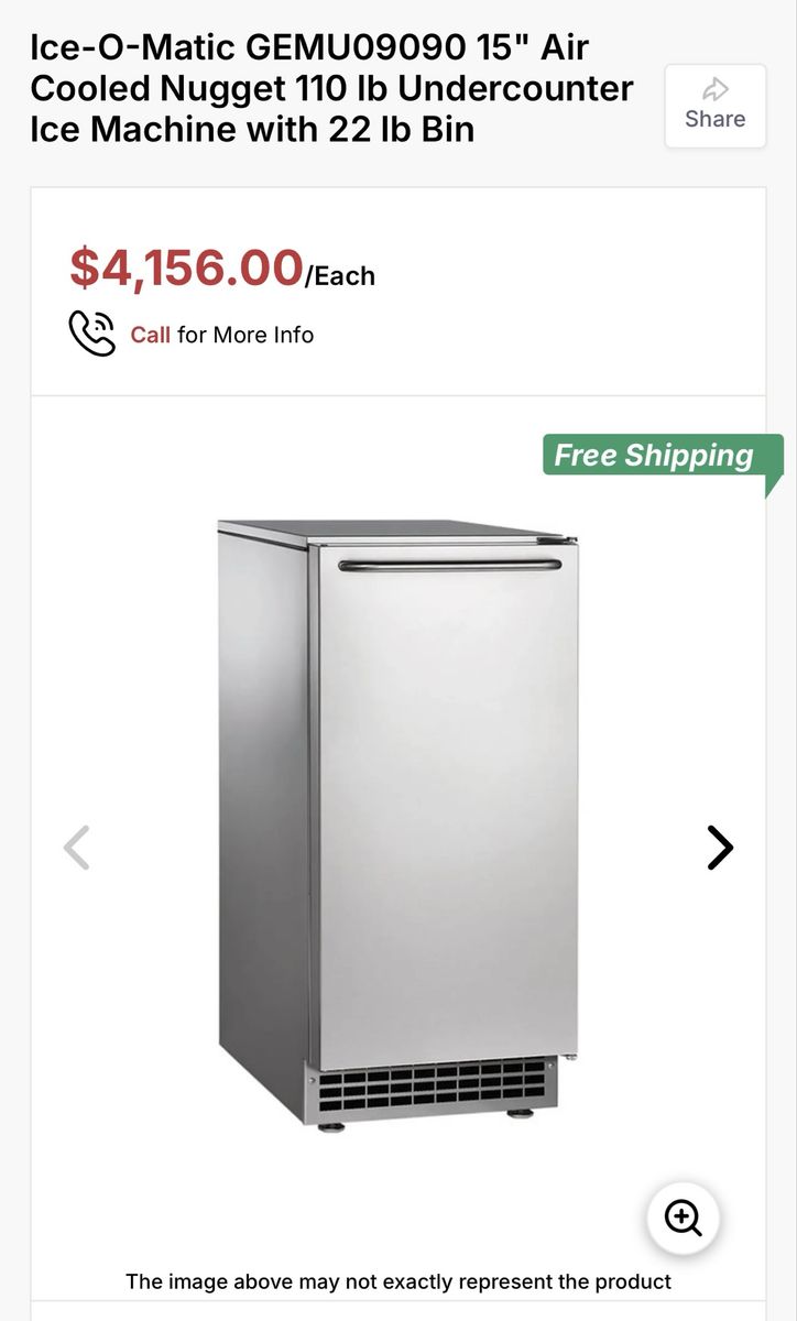 Ice-O-Matic 15" **Pebble Ice** 110lb Undercounter Ice Machine w/ 22lb Bin