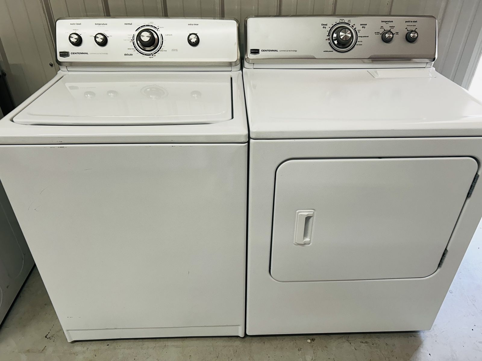 Maytag Centennial Commercial Electric Top Load Set