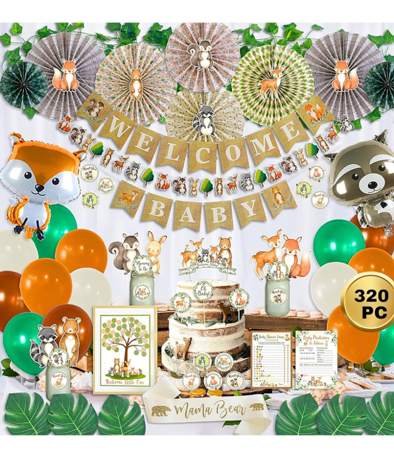 Woodland Animal Baby Shower Set