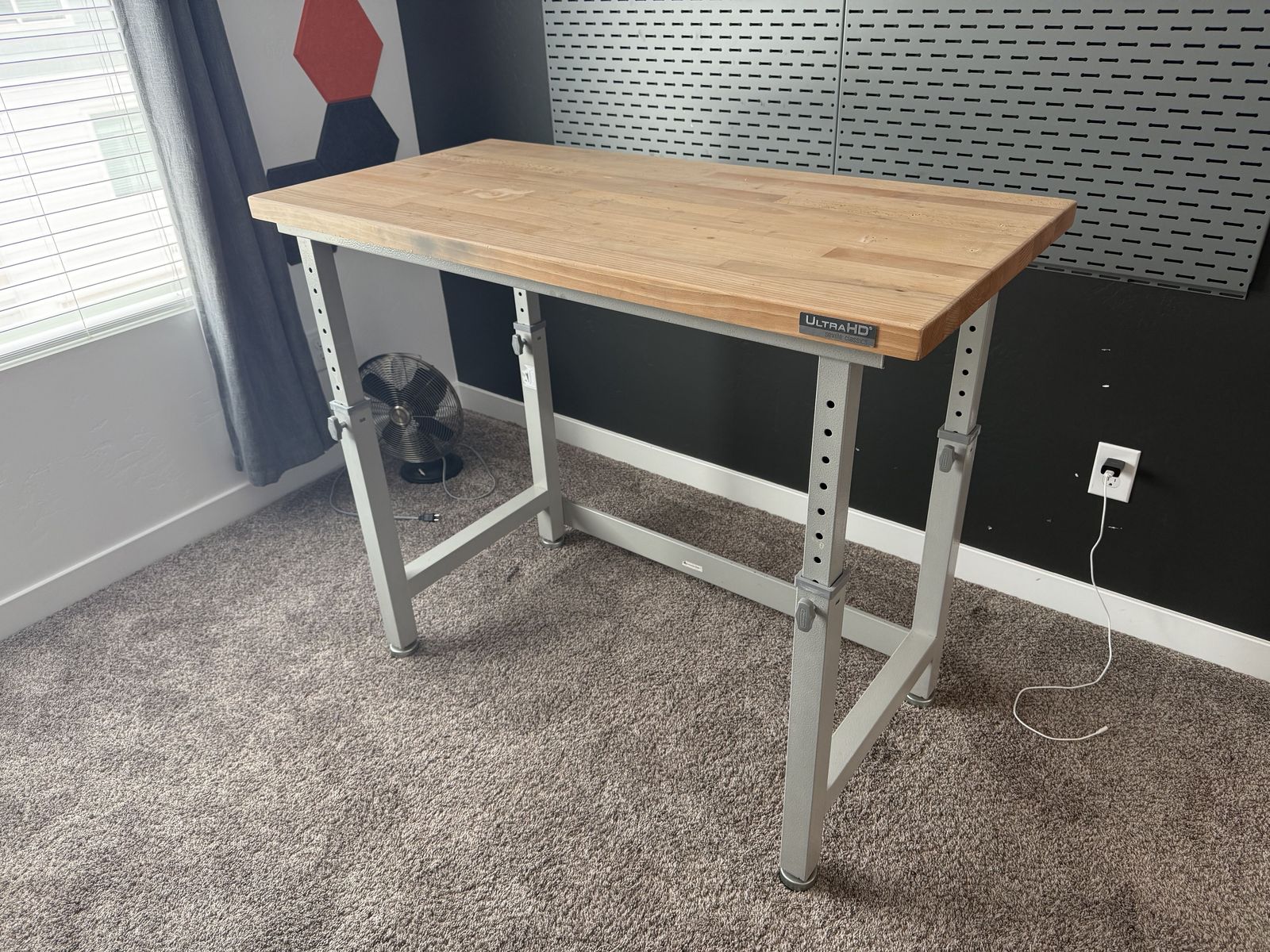 Seville Classics UltraHD Height Adjustable Workbench, 48" W x 24" D x 28.5"-42" H