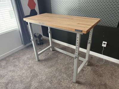 Seville Classics UltraHD Height Adjustable Workbench, 48" W x 24" D x 28.5"-42" H