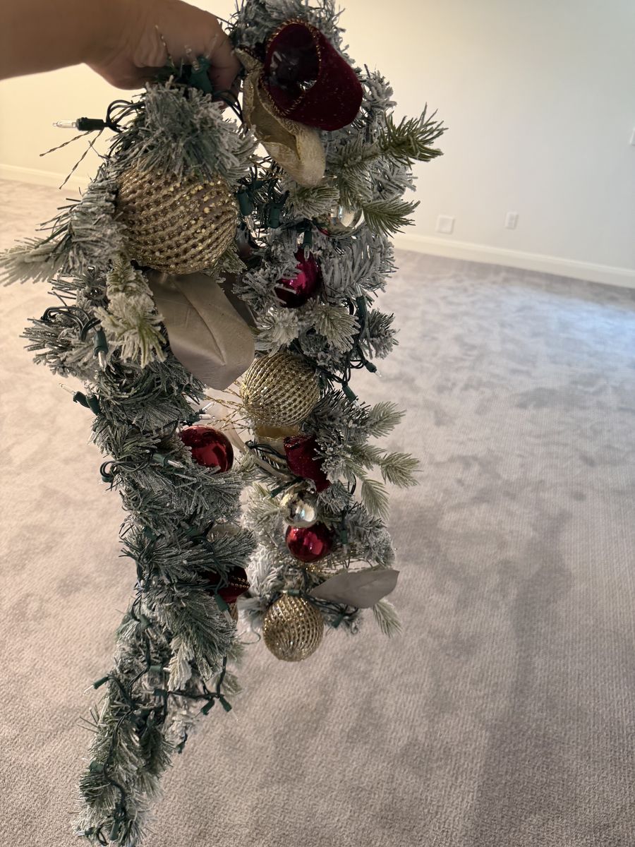 3 Pre-lit, Flocked Christmas Garland