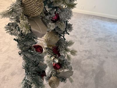 3 Pre-lit, Flocked Christmas Garland