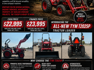 ALL-NEW TYM T2025P TRACTOR LOADER — READY TO WORK!