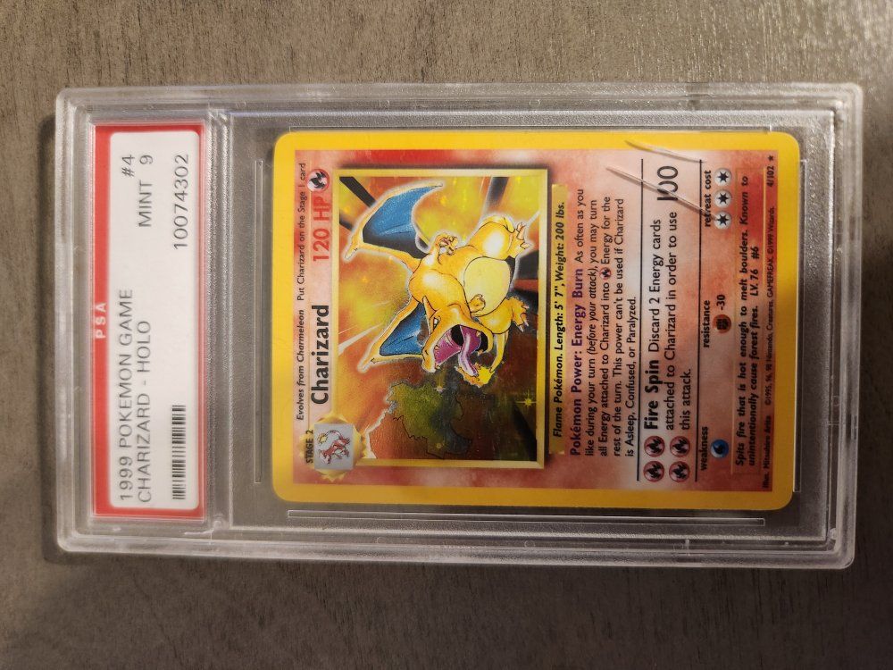 PSA 9 Holo Charizard card