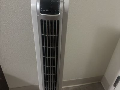Lasko 2554 Wind Curve Tower Fan with Remote Control, Timer, and 3 Speeds - White/Grey