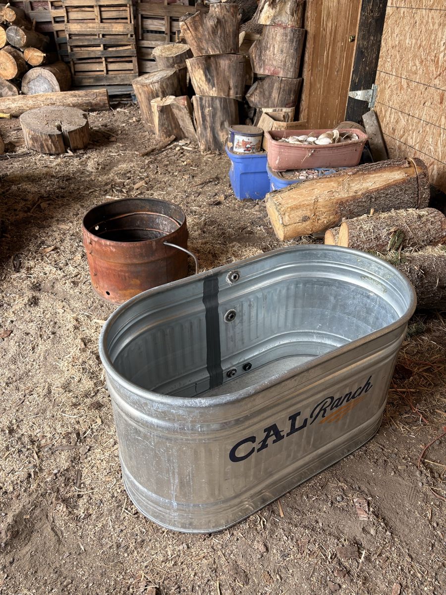 Wood fired hot tub