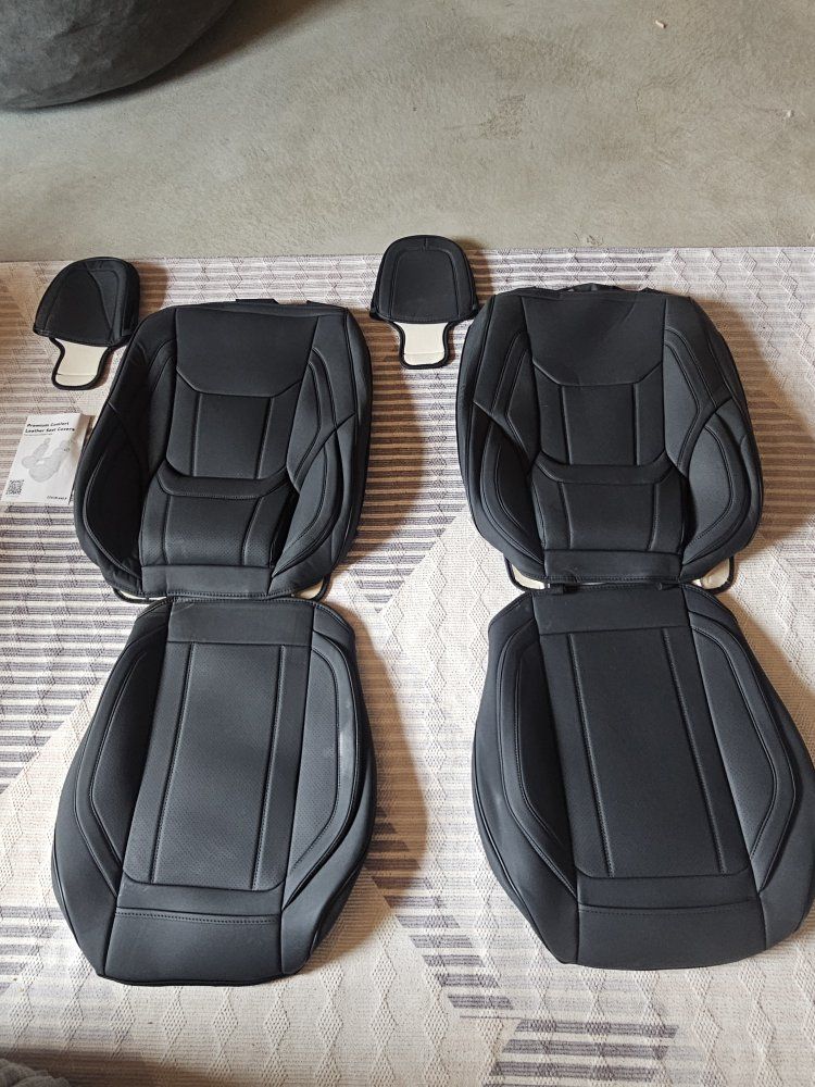 Coverland F-23-BK Premium Comfort Leather Car Seat Covers - 2 Front Seats, Black