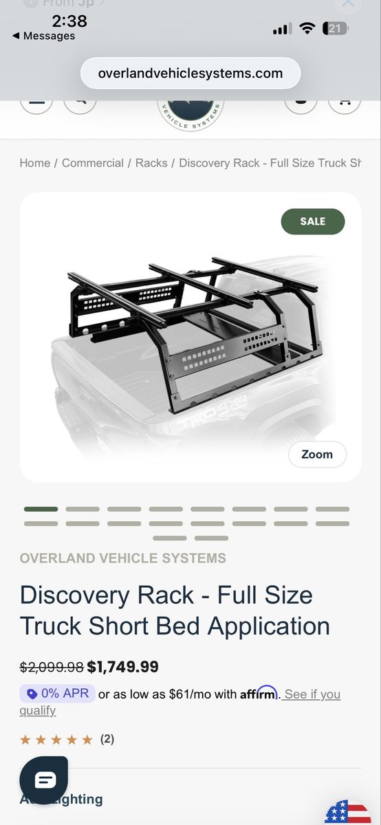 Overland Vehicle Systems Discovery Rack