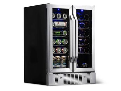 NewAir 24" Dual Zone Beverage Refrigerator & Wine Cooler for 18 Bottles & 60 Cans